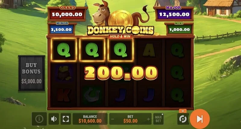 Donkey Coins Hold & Win - pokretanje načina Hold & Win